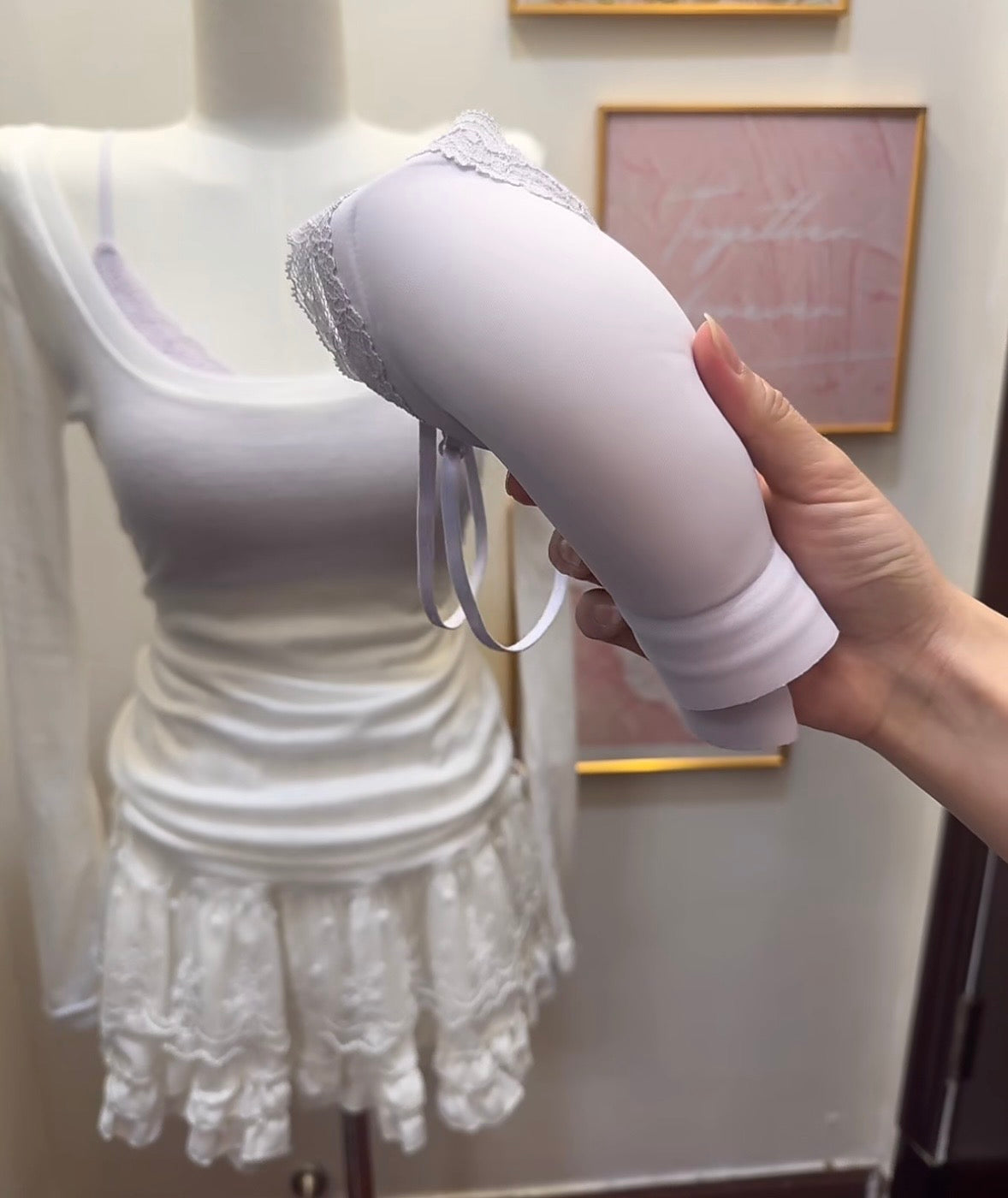 透视显胸高弹力聚拢胸衣套装