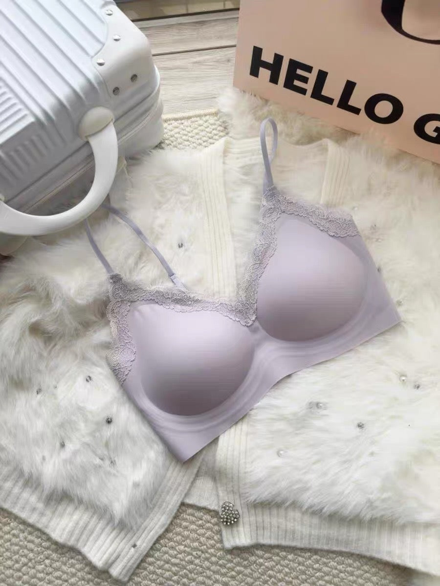 透视显胸高弹力聚拢胸衣套装