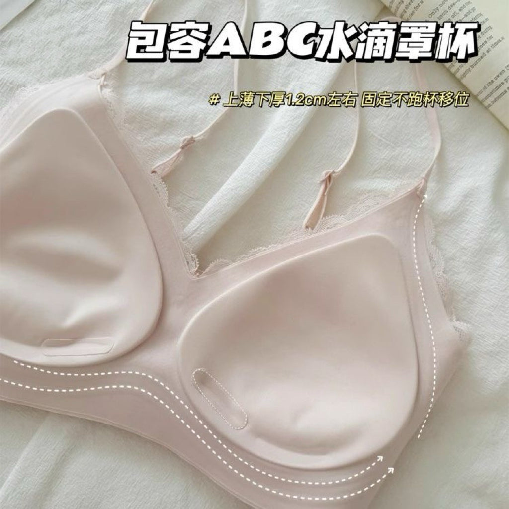 透视显胸高弹力聚拢胸衣套装