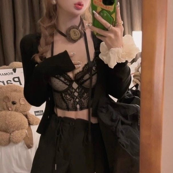 辣妹性感蕾丝鱼骨聚拢文胸