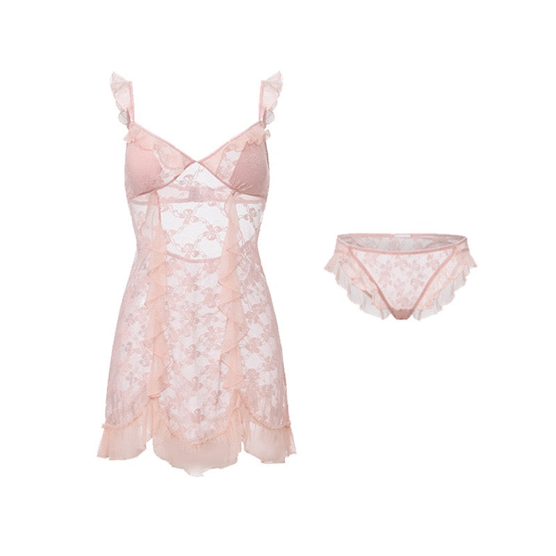 网纱粉色透视可爱性感睡裙