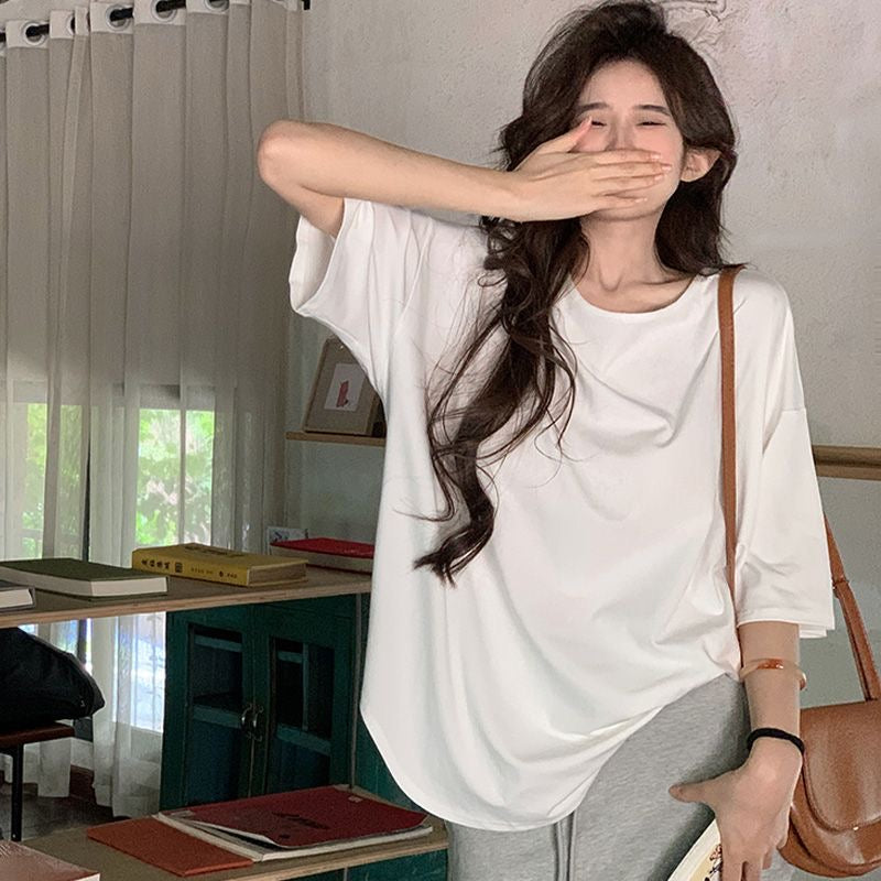 宽松纯棉显瘦美背打底衫