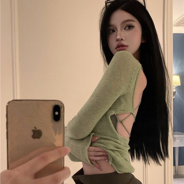 高弹轻薄不规则美背上衣