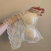 Soft Lace Sheer Tank Top with Built-In Bra Pads