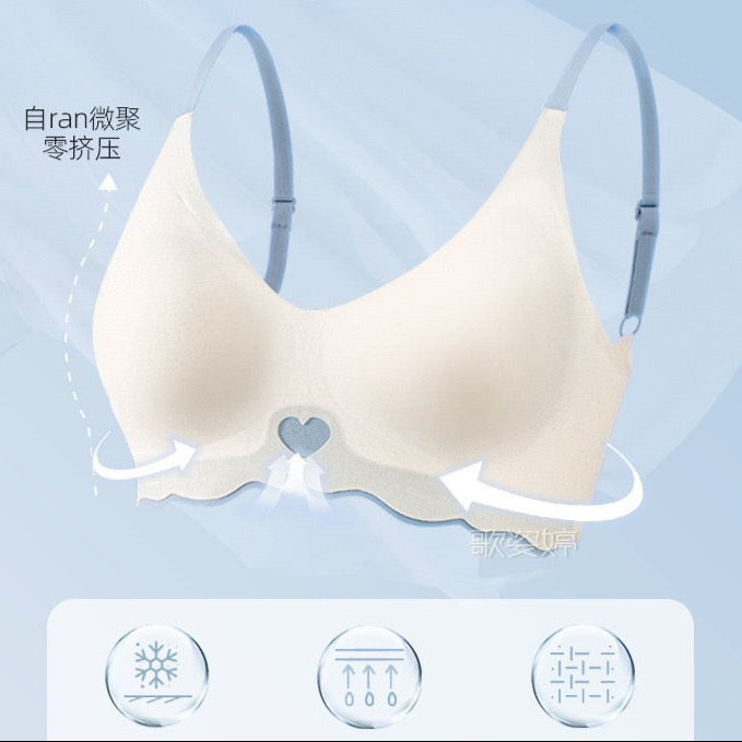 No-Wire Anti-Sag Gathered Support Bra