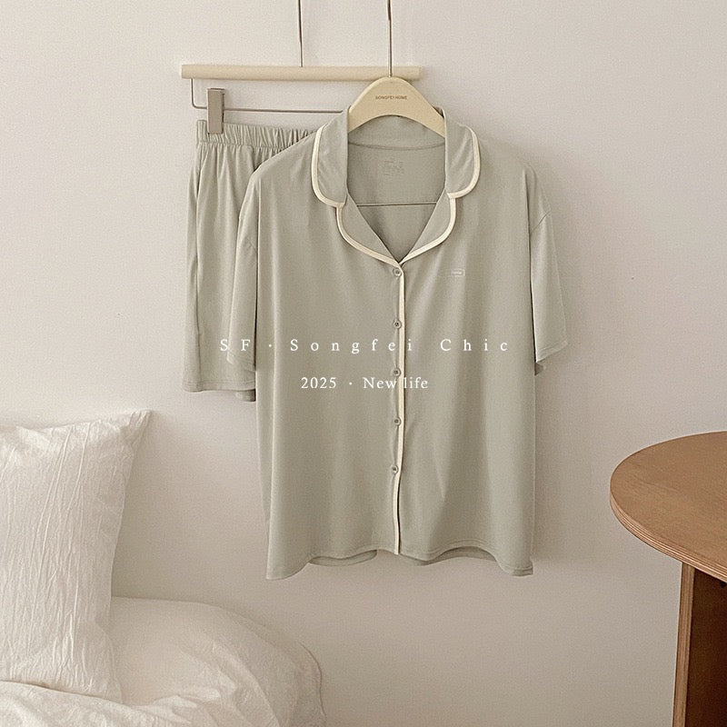 Zero Feel Cool Milk-Skin Pajamas Set