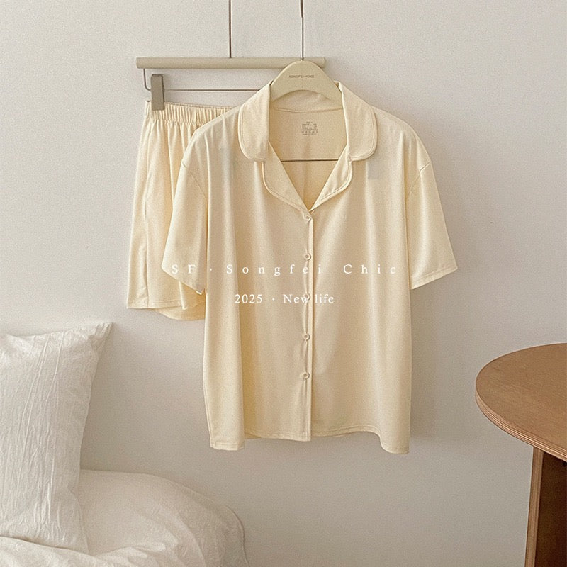 Zero Feel Cool Milk-Skin Pajamas Set