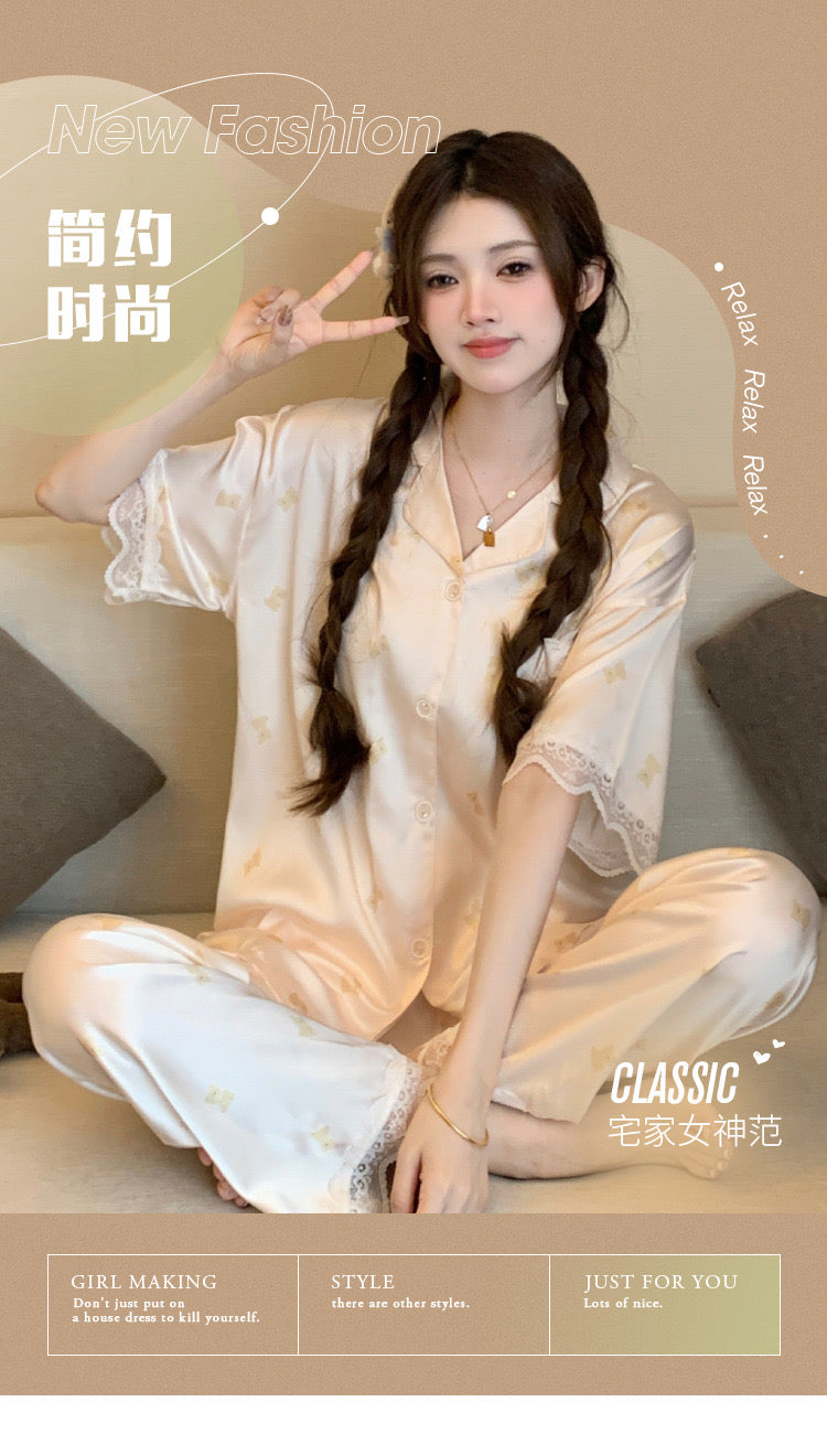 Rose Satin Breeze Sleepwear Set