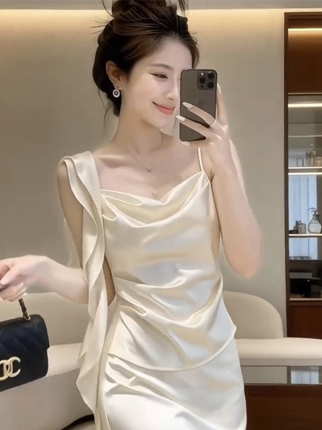 液态垂感凉感缎面衬衫｜高密度抗皱女士通勤上衣
