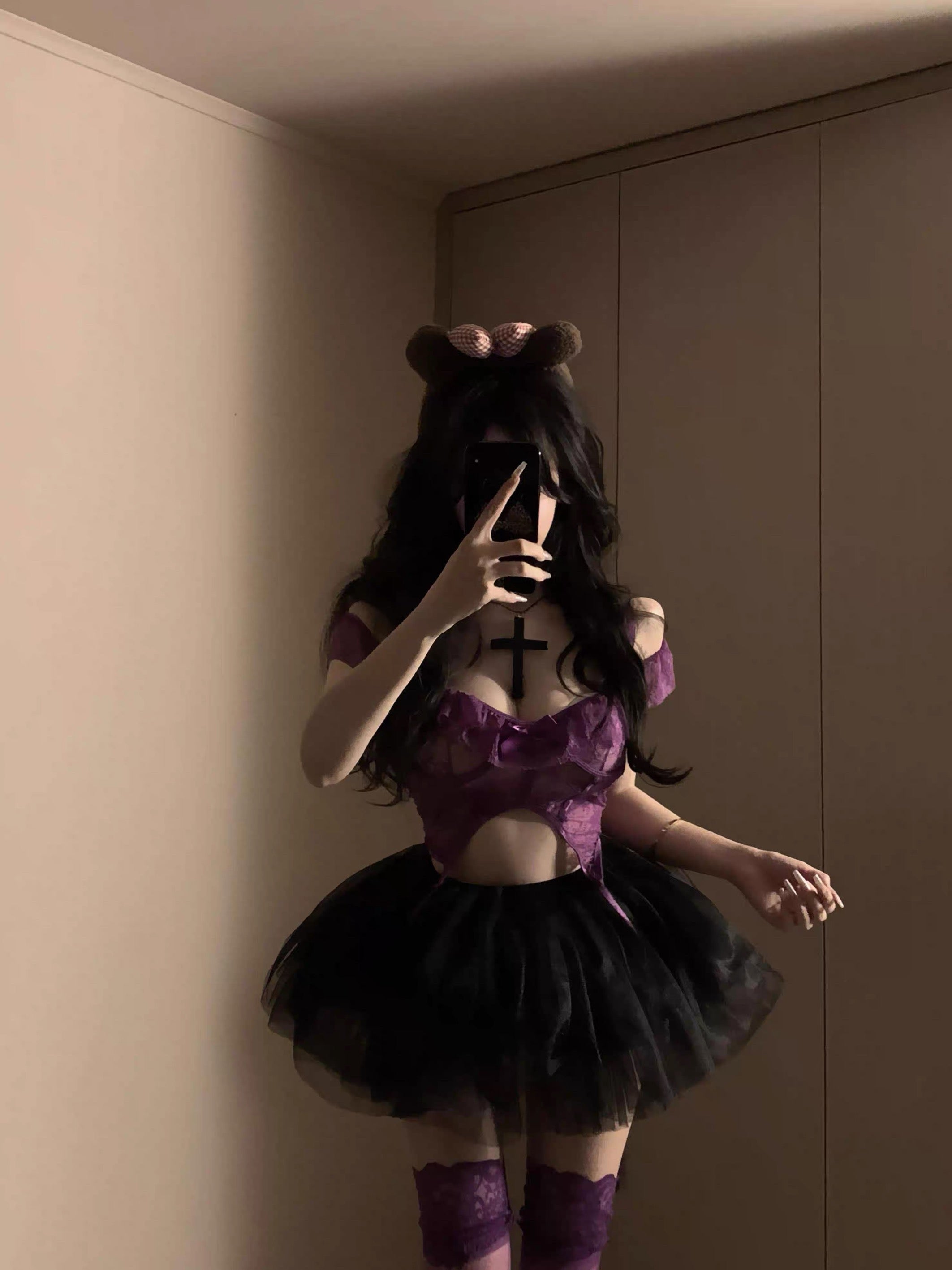 Sexy Purple Sheer Mesh Top for Women