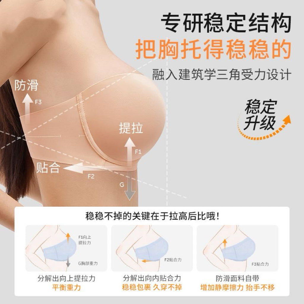 Strapless Anti-Slip Ultra-Thin Push-Up Bra | Seamless Comfort Lift Bra