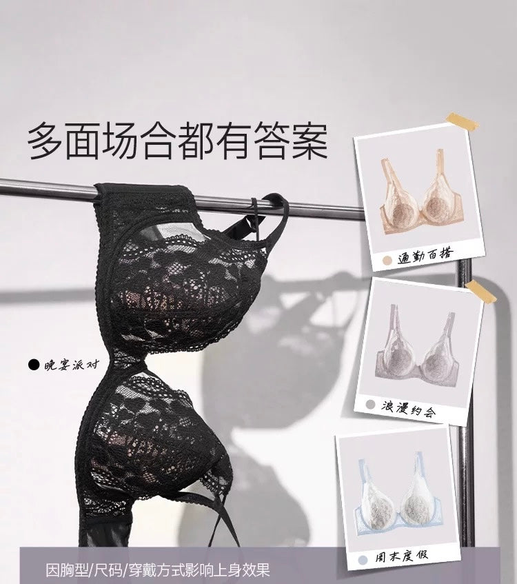 French Lace Ultra-Thin Bra for Large Bust | Sexy Supportive Lift Bra