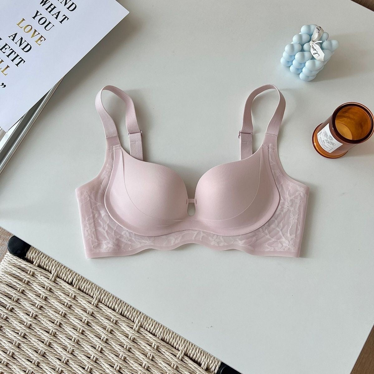 夏季凉感收副乳塑形胸衣套装｜轻薄收赘肉无痕内衣