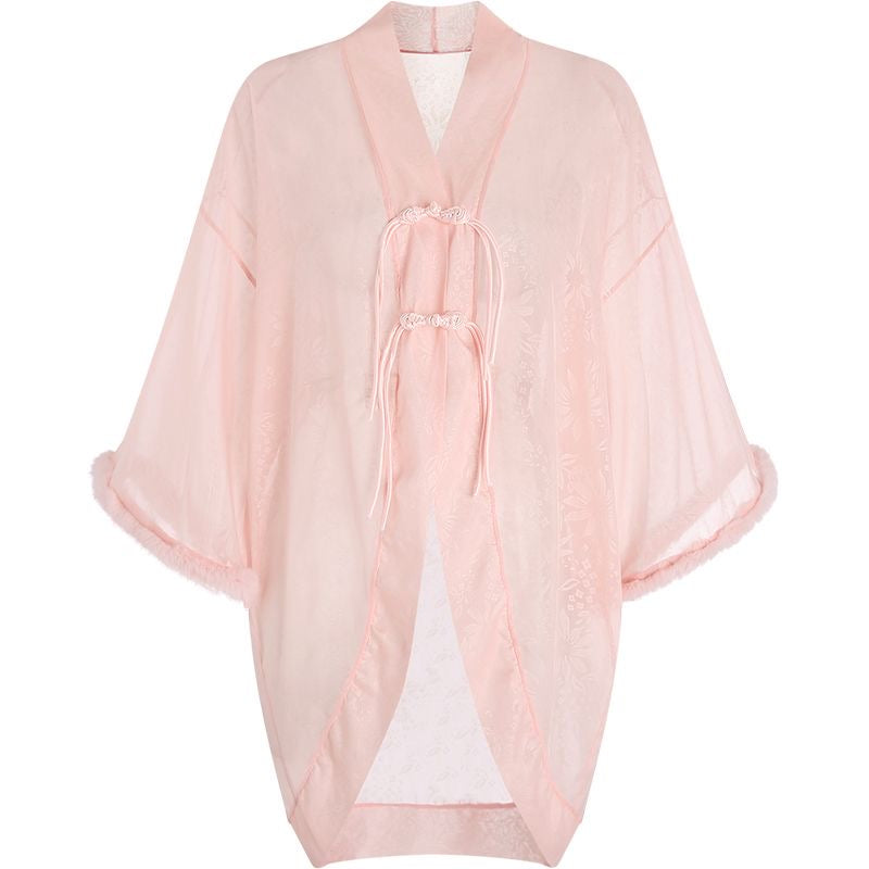 Satin Allure French See-Through Slip Dress