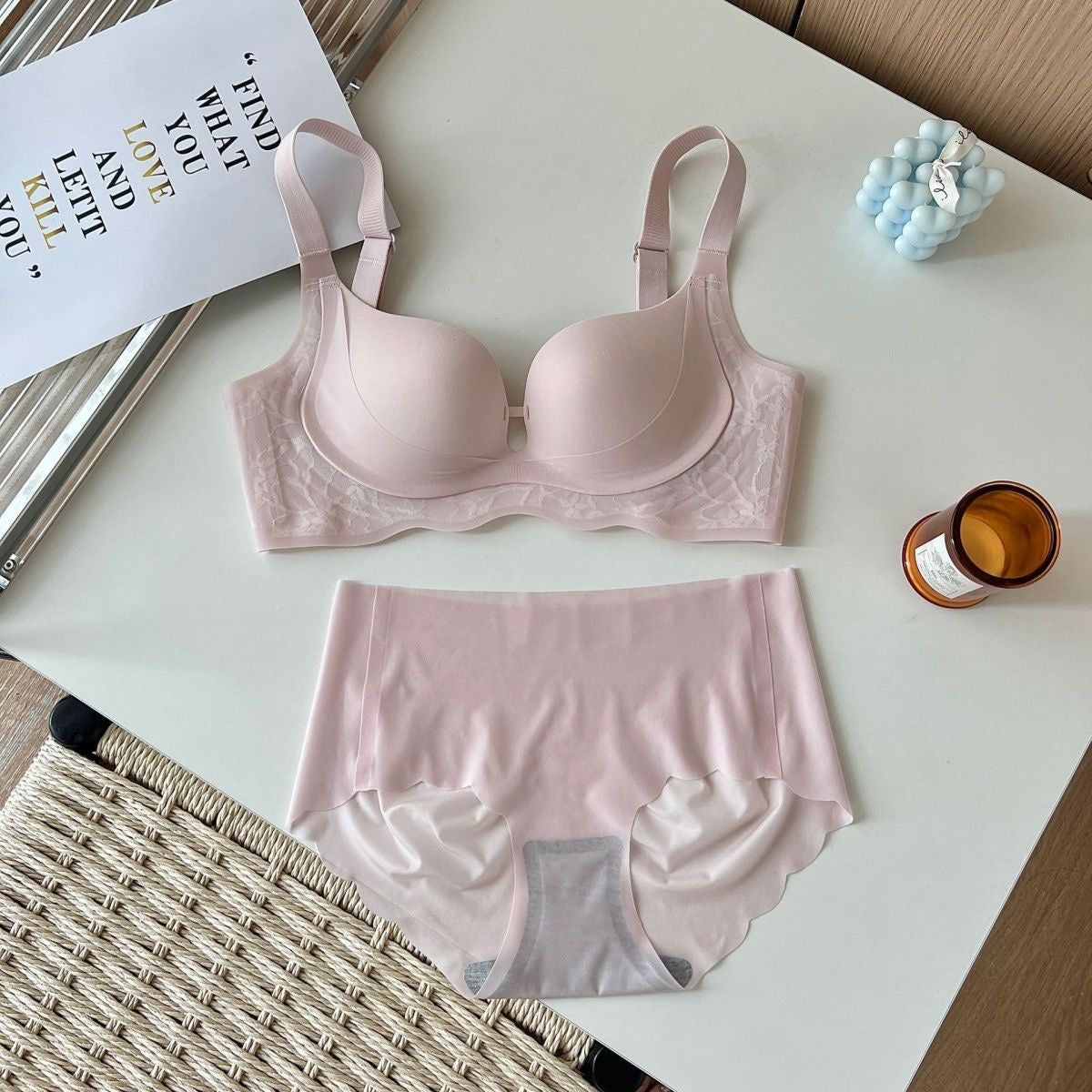 夏季凉感收副乳塑形胸衣套装｜轻薄收赘肉无痕内衣