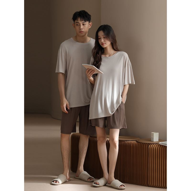 Modal Stretch Couple Pajama Set | Minimalist Lightweight Loungewear