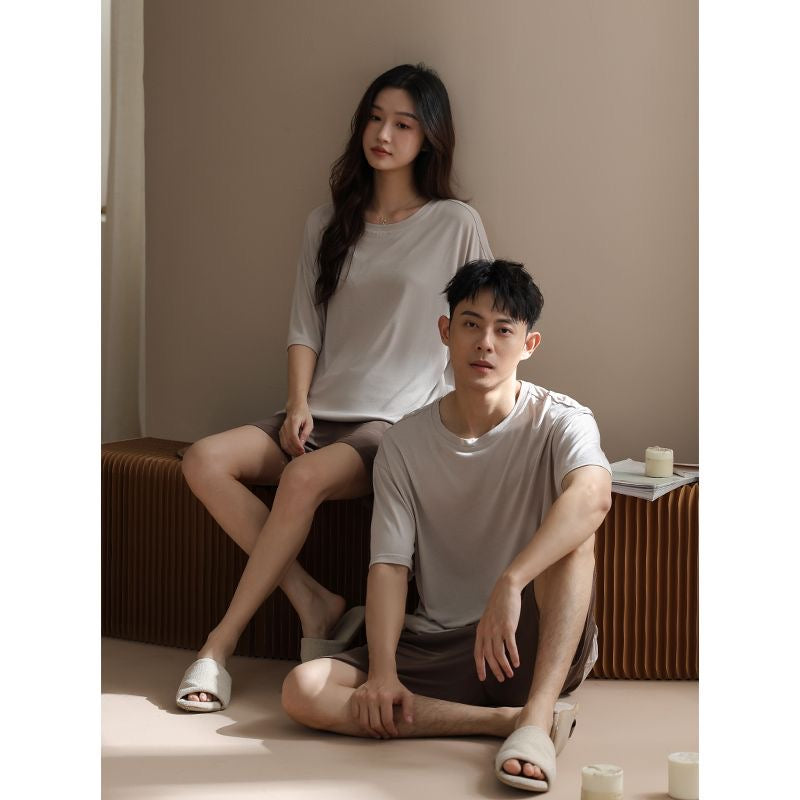 Modal Stretch Couple Pajama Set | Minimalist Lightweight Loungewear