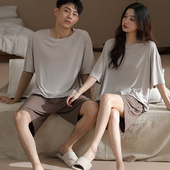 Modal Stretch Couple Pajama Set | Minimalist Lightweight Loungewear
