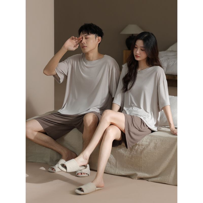 Modal Stretch Couple Pajama Set | Minimalist Lightweight Loungewear