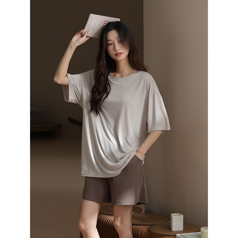 Modal Stretch Couple Pajama Set | Minimalist Lightweight Loungewear