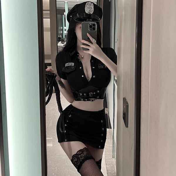 Spirited Sexy Policewoman Costume Lingerie