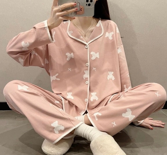 Pink Pure Cotton Soft Two-Piece Pajama Set