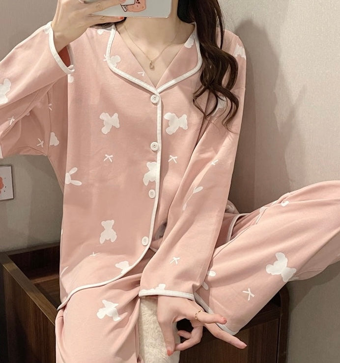 Pink Pure Cotton Soft Two-Piece Pajama Set