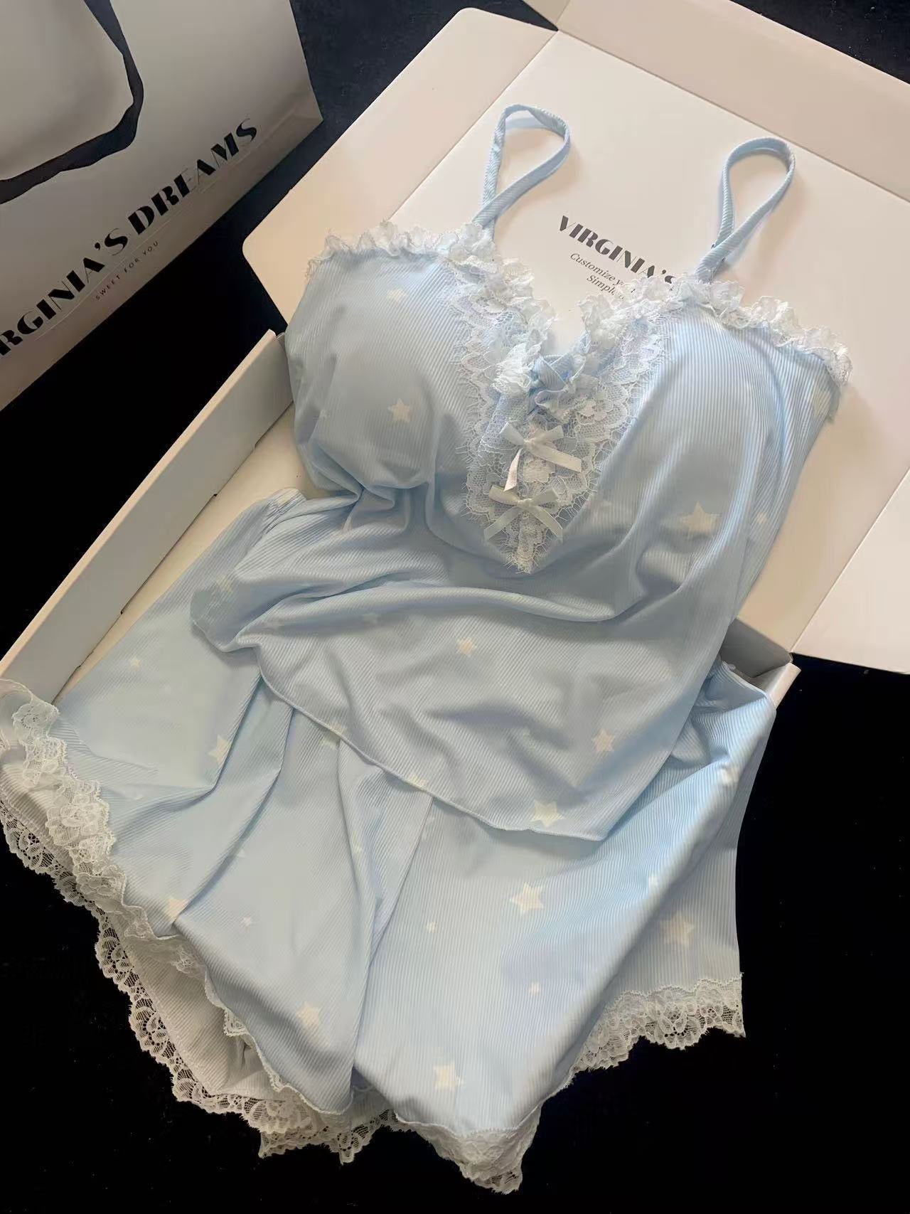 Light Blue Modal Cotton Pajama Set