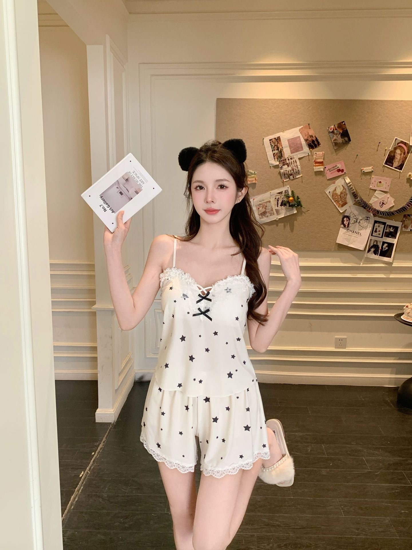 Cutie Beige Modal Cotton Pajama Set