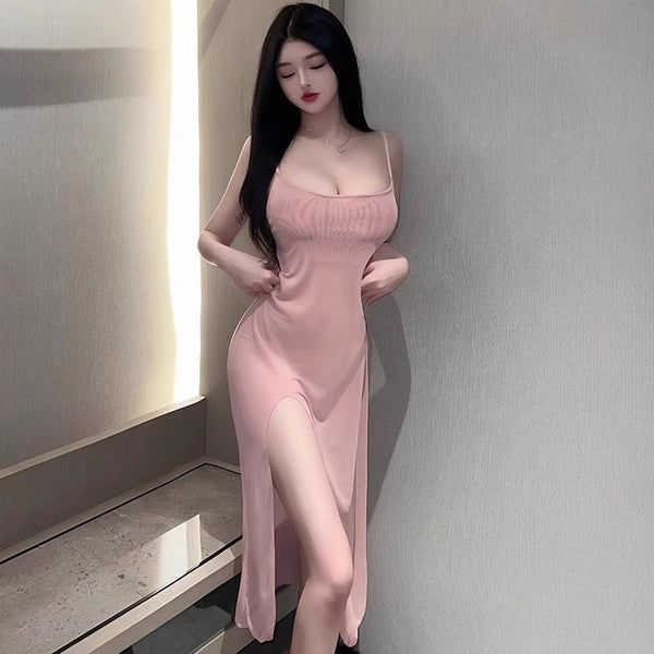 See Through Slim Fit Silt Bodycon Long Dress