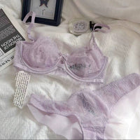 Soft Lace Underwire Bra and Panty Set