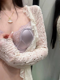 Satin and Lace Soft Underwire Lingerie Set
