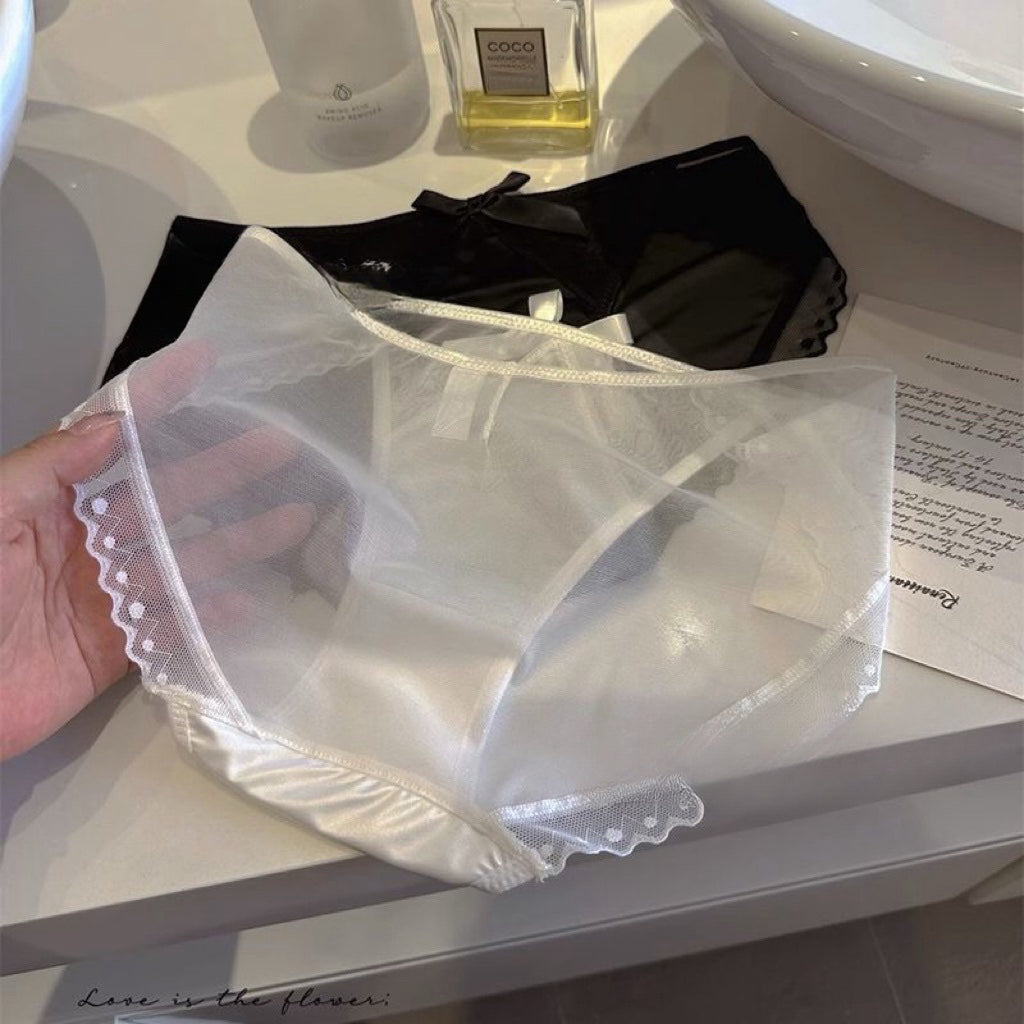 Cutie Pie See Through Mesh Satin Underwear