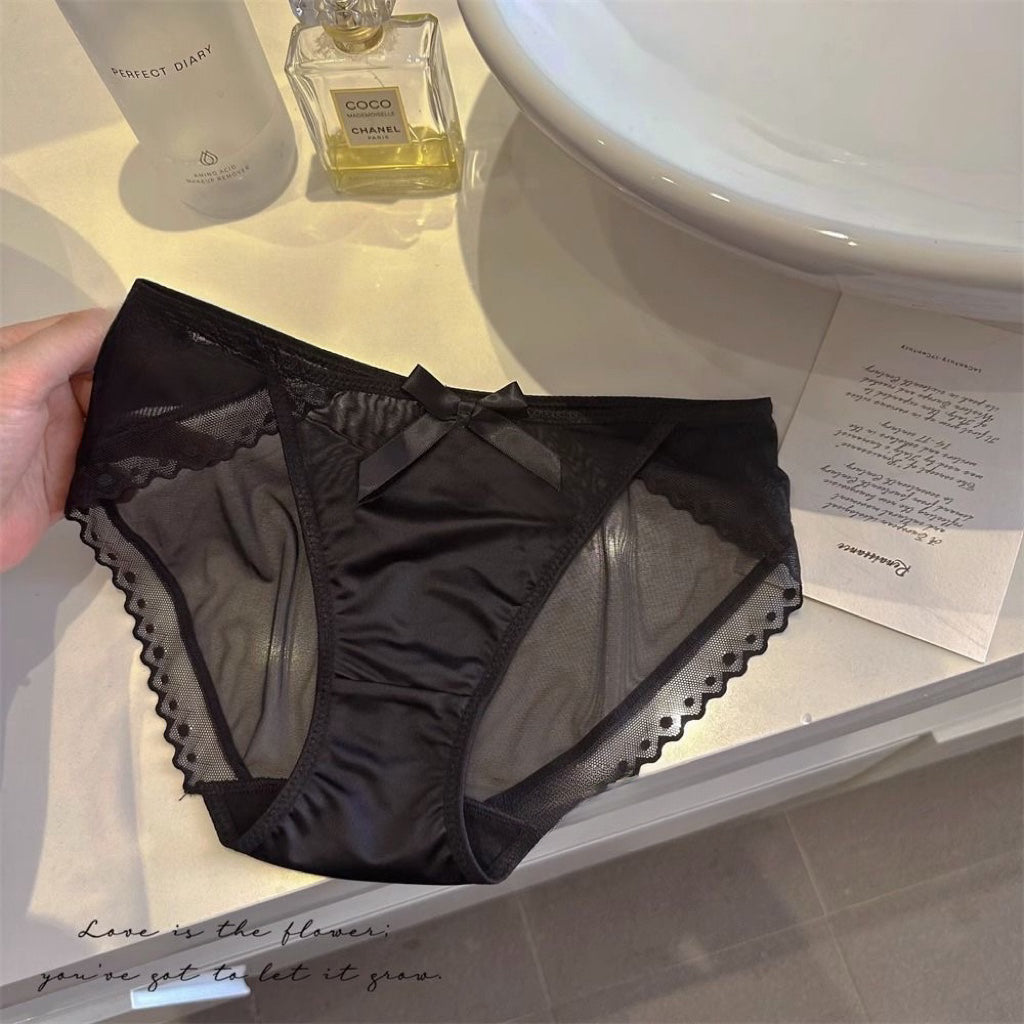 Cutie Pie See Through Mesh Satin Underwear