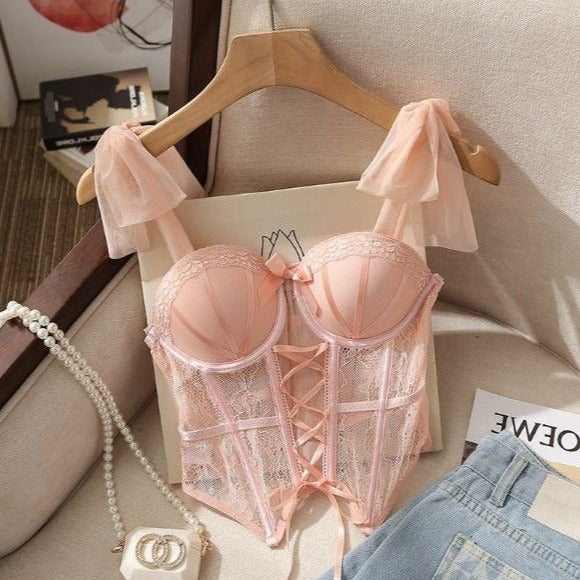 See Through Cutie Mesh Corset Set