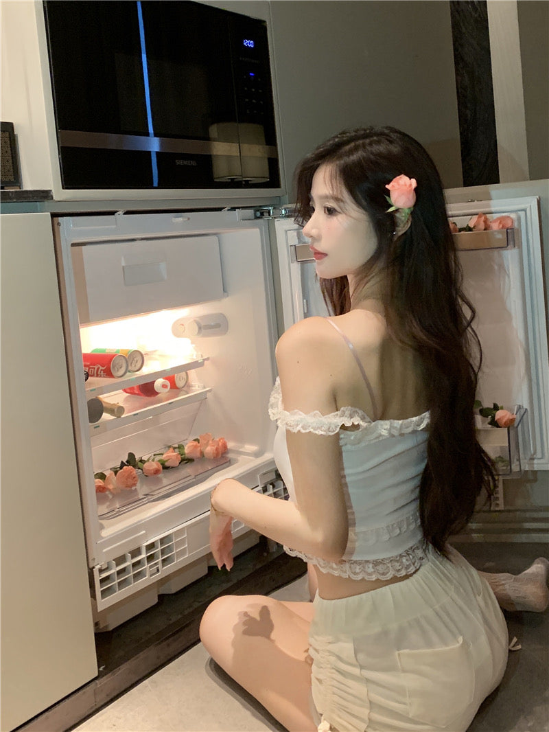 Champagne Pink Camisole Bowknot Cute Girl Tank Top