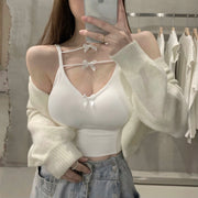 Double Bowknot Straps Push-up Padding Tank Top