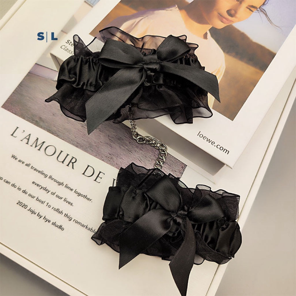 SM网状蕾丝蝴蝶结手铐