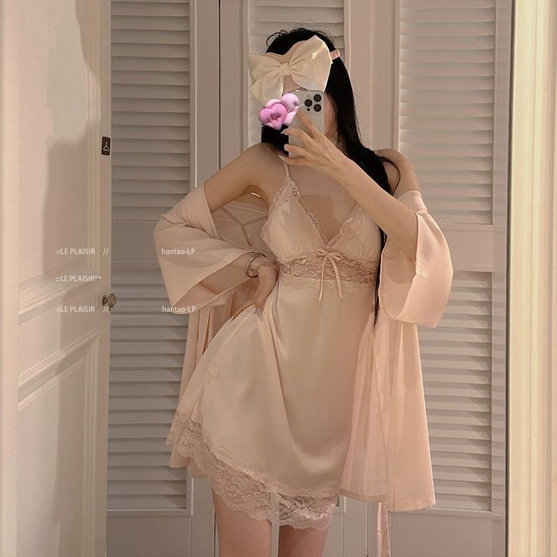 Women’s Satin Slip Dress Lingerie Set