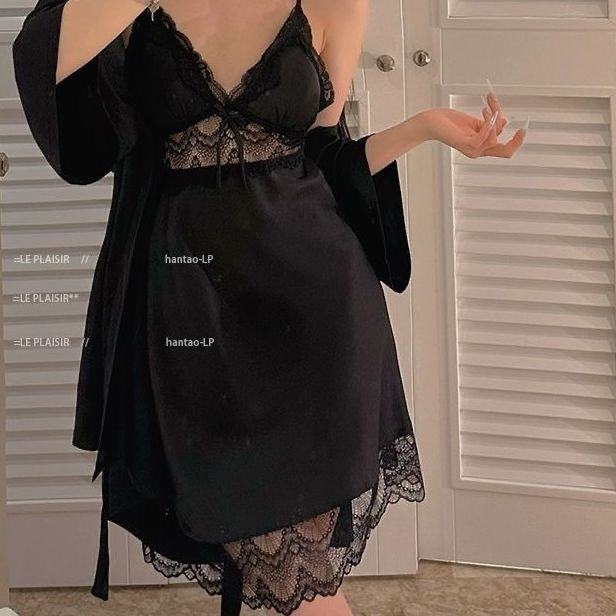 Women’s Satin Slip Dress Lingerie Set