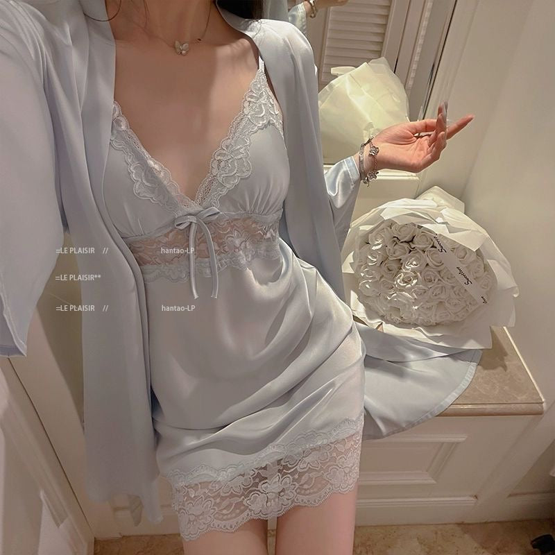 Women’s Satin Slip Dress Lingerie Set