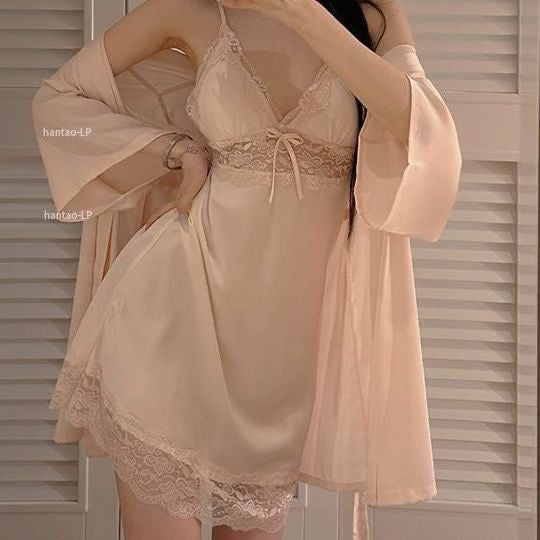 Women’s Satin Slip Dress Lingerie Set