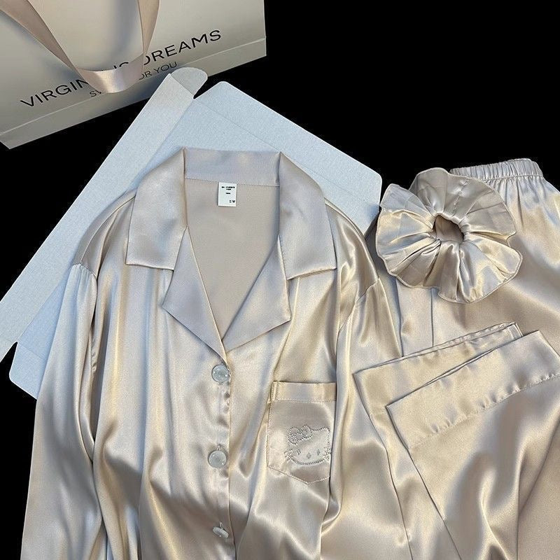 Moonlight Pearl Satin Short-Sleeve PJ Set