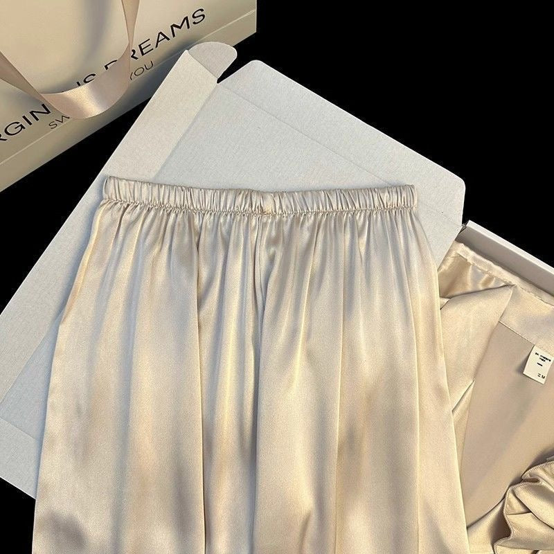 Moonlight Pearl Satin Short-Sleeve PJ Set