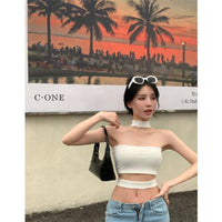 Choker Style Strapless Slim Fit Tube Top