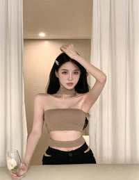 Choker Style Strapless Slim Fit Tube Top