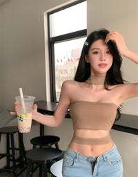 Choker Style Strapless Slim Fit Tube Top