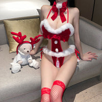 Erotic Fluffy Christmas/New Year Lingerie Set