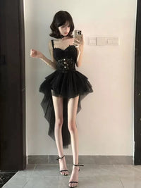 魅惑缎面女神性感透视裙