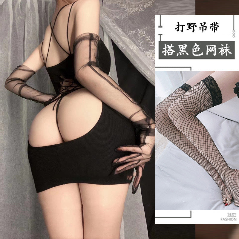 Tight Crotchless Wrap Hip Bodysuit